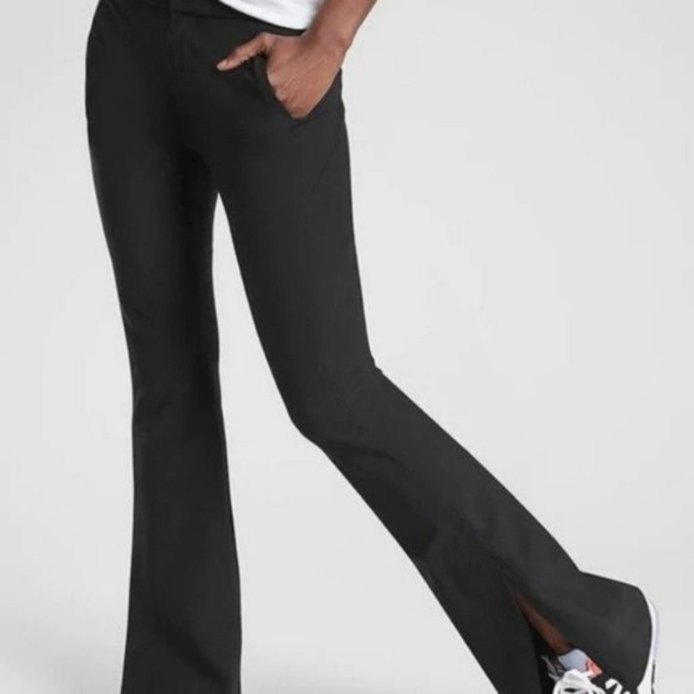 Athleta Stellar Flare Trousers size 4T Anthracite Grey - Picture 3 of 9